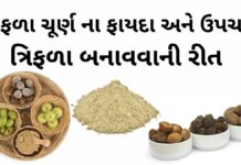 ત્રિફળા ના ફાયદા - ત્રિફળા ચૂર્ણ ના ફાયદા - ત્રિફળા બનાવવાની રીત - ત્રિફળા ચૂર્ણ નો ઉપયોગ - triphala churna banavani rit - Trifla churn benefits in Gujarati - Trifala churn for weight loss in Gujarati